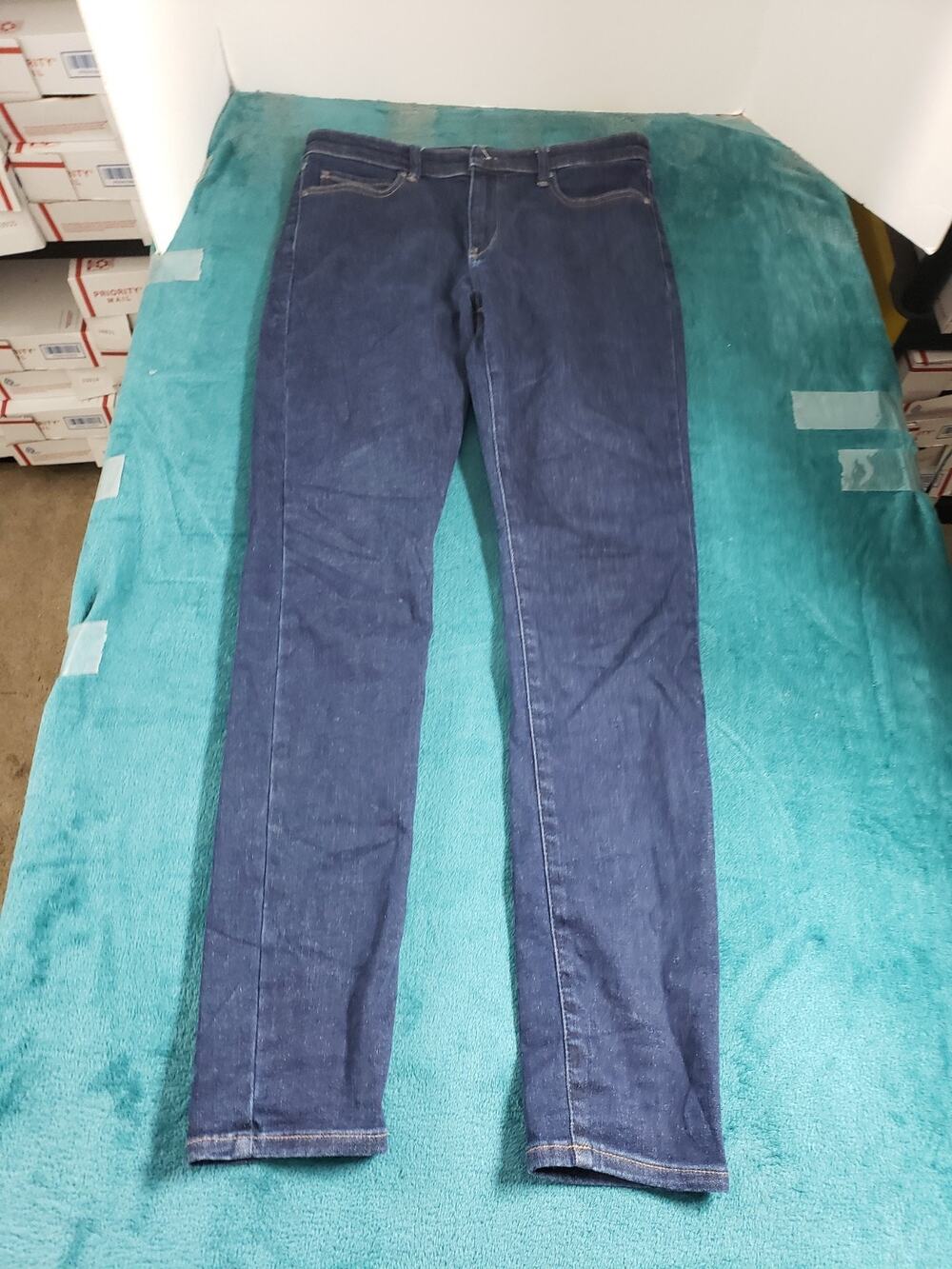 UNIQLO Jeans Size 26 Womens Blue Pants Stretch High Rise Skinny Straight